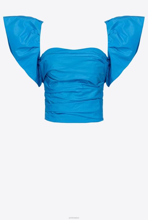 Nach oben | Pinko Regisseur blau Taft-Crop-TopZ4ZP329