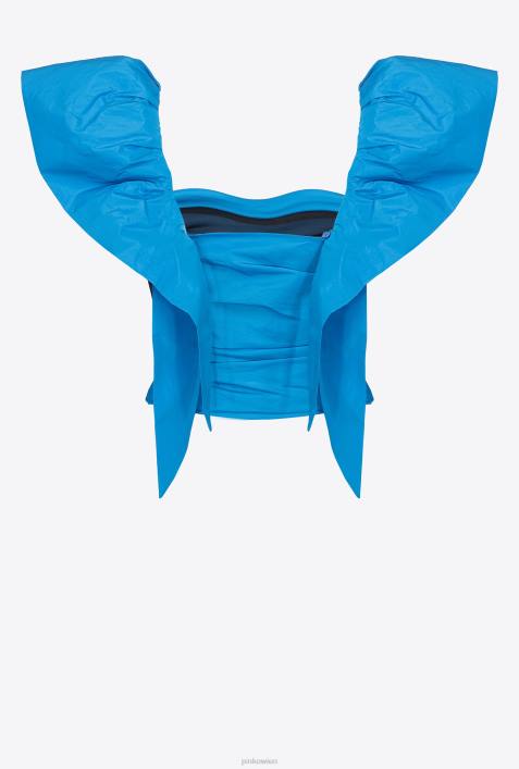 Nach oben | Pinko Regisseur blau Taft-Crop-TopZ4ZP329