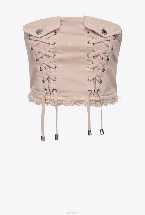 Nach oben | Pinko Rugby-Beige Crop-Top im Bustier-StilZ4ZP379
