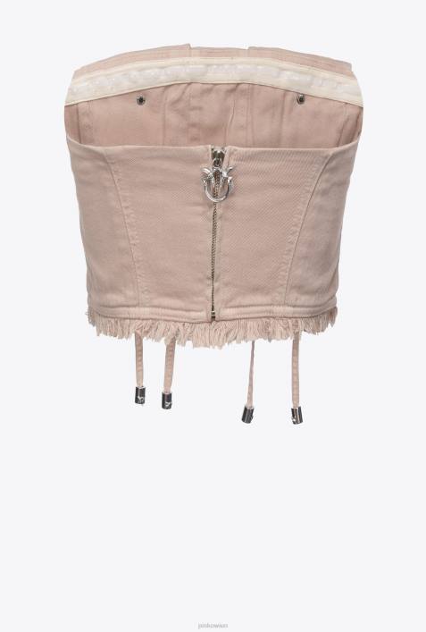 Nach oben | Pinko Rugby-Beige Crop-Top im Bustier-StilZ4ZP379