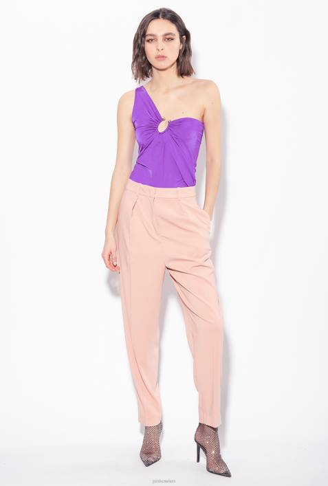 Nach oben | Pinko Stolz lila One-Shoulder-Top mit RingZ4ZP463