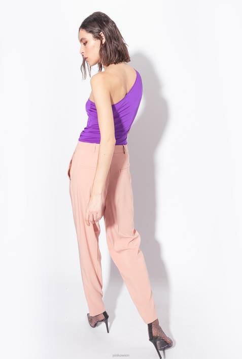 Nach oben | Pinko Stolz lila One-Shoulder-Top mit RingZ4ZP463