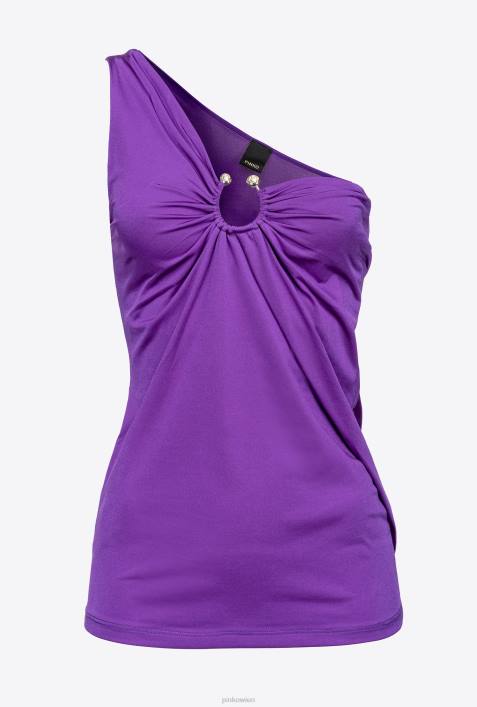 Nach oben | Pinko Stolz lila One-Shoulder-Top mit RingZ4ZP463
