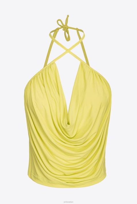 Nach oben | Pinko grün - Solfatara Neckholder-Top aus fließendem JerseyZ4ZP318