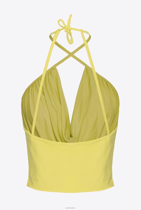 Nach oben | Pinko grün - Solfatara Neckholder-Top aus fließendem JerseyZ4ZP318