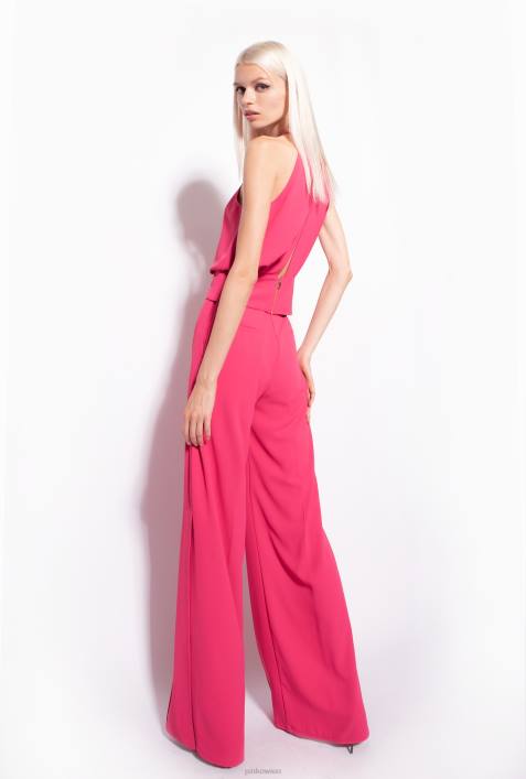 Nach oben | Pinko himbeerrot Fließendes Crop-Top aus KreppZ4ZP356