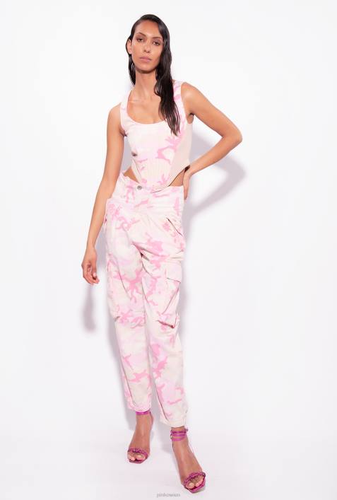 Nach oben | Pinko mehrfarbig/rosa Bull-Bustier-Oberteil mit TarnmusterZ4ZP427