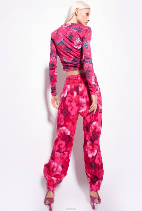 Nach oben | Pinko multi. Fuchsia/Rosa Pullover mit Hibiskus-PrintZ4ZP407