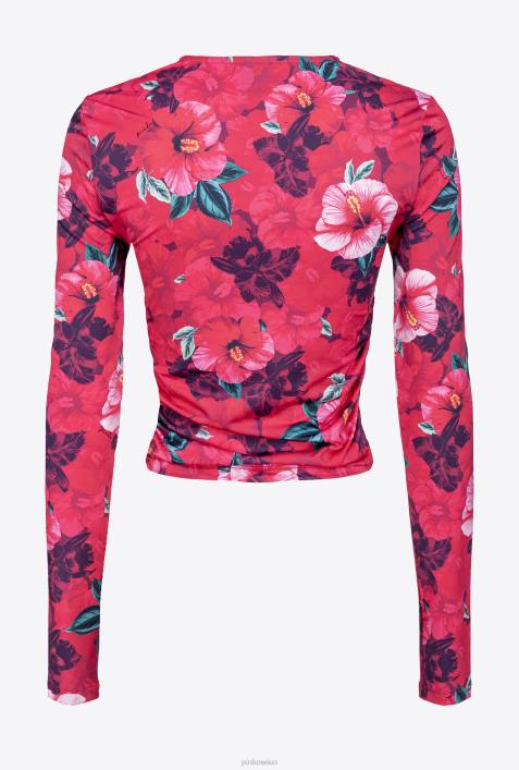 Nach oben | Pinko multi. Fuchsia/Rosa Pullover mit Hibiskus-PrintZ4ZP407