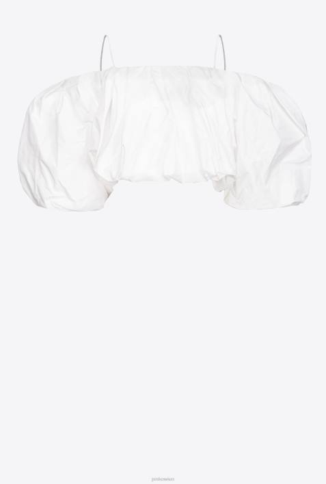 Nach oben | Pinko nicht-gerade weiss Galleria Taft-Crop-TopZ4ZP447