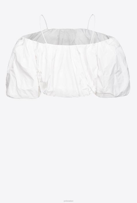 Nach oben | Pinko nicht-gerade weiss Galleria Taft-Crop-TopZ4ZP447