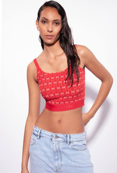 Nach oben | Pinko rot Rosa MonogrammoberteilZ4ZP367