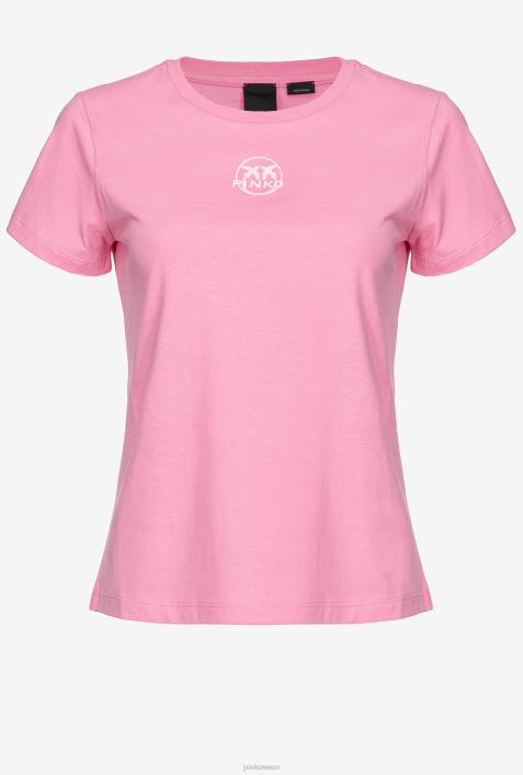 T-Shirt | Pinko Konvolvulus rosa T-Shirt mit Logo-PrintZ4ZP404