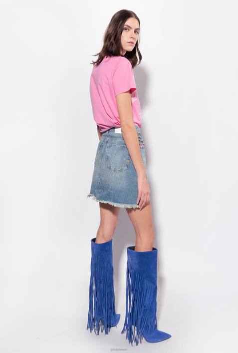 T-Shirt | Pinko Konvolvulus rosa T-Shirt mit SternlogoZ4ZP343