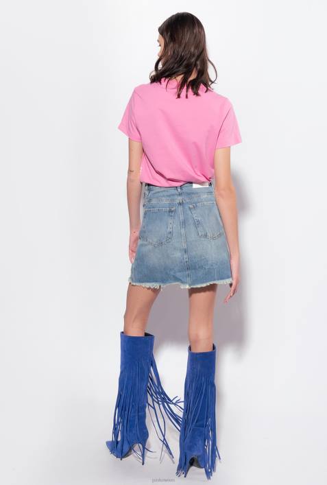T-Shirt | Pinko Konvolvulus rosa T-Shirt mit SternlogoZ4ZP343