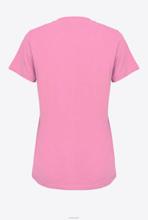 T-Shirt | Pinko Konvolvulus rosa T-Shirt mit SternlogoZ4ZP343