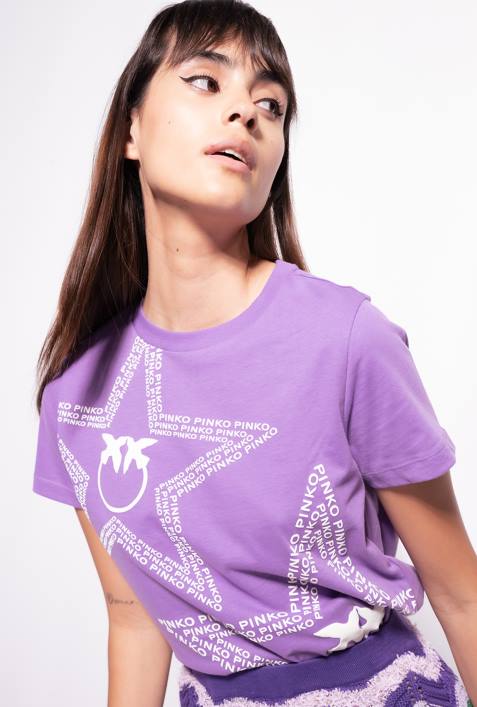 T-Shirt | Pinko Lavendelflieder T-Shirt mit SternlogoZ4ZP341