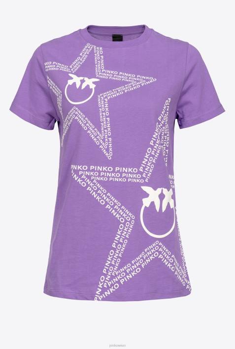 T-Shirt | Pinko Lavendelflieder T-Shirt mit SternlogoZ4ZP341