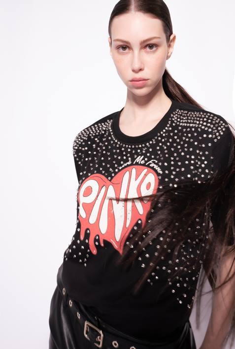T-Shirt | Pinko Limousine schwarz Ich liebe mich für immer T-ShirtZ4ZP396
