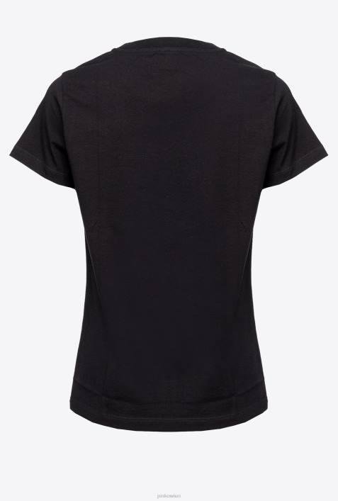 T-Shirt | Pinko Limousine schwarz T-Shirt mit HerzstickereiZ4ZP445