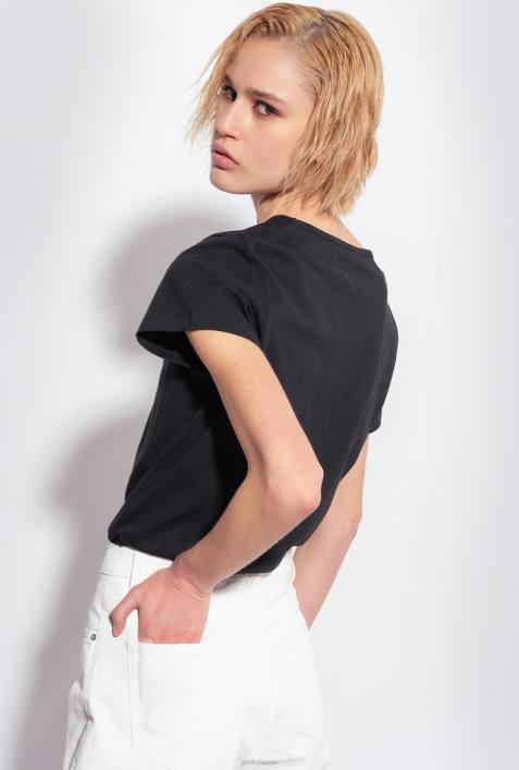 T-Shirt | Pinko Limousine schwarz T-Shirt mit KirschstickereiZ4ZP454