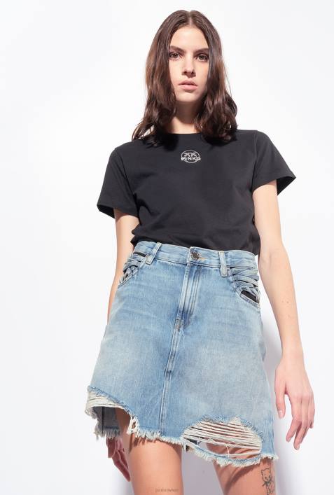 T-Shirt | Pinko Limousine schwarz T-Shirt mit Logo-PrintZ4ZP402