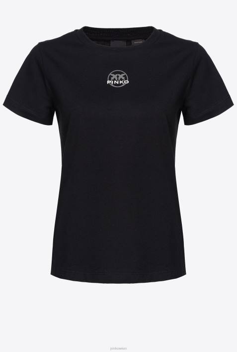 T-Shirt | Pinko Limousine schwarz T-Shirt mit Logo-PrintZ4ZP402