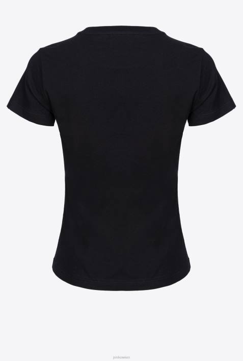 T-Shirt | Pinko Limousine schwarz T-Shirt mit Logo-PrintZ4ZP402