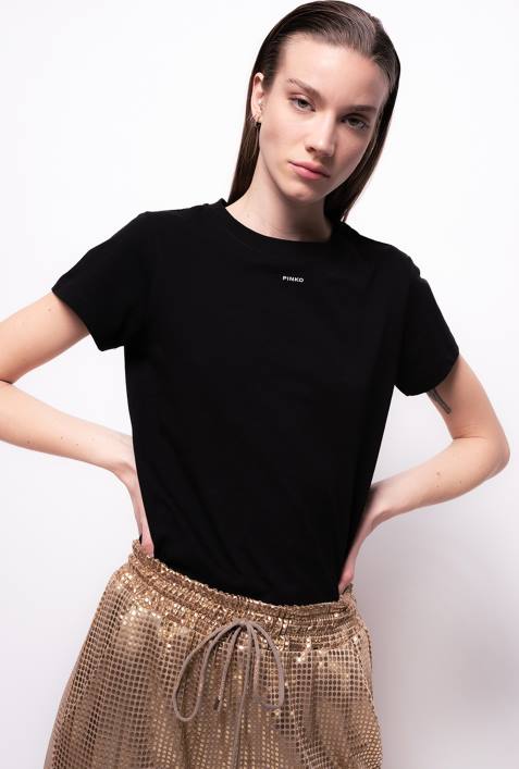 T-Shirt | Pinko Limousine schwarz T-Shirt mit MikroZ4ZP485