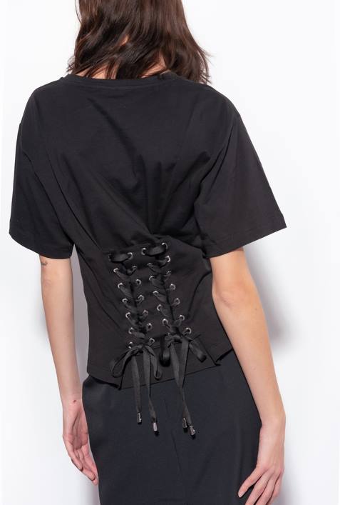 T-Shirt | Pinko Limousine schwarz T-Shirt mit Schnürung auf der RückseiteZ4ZP428