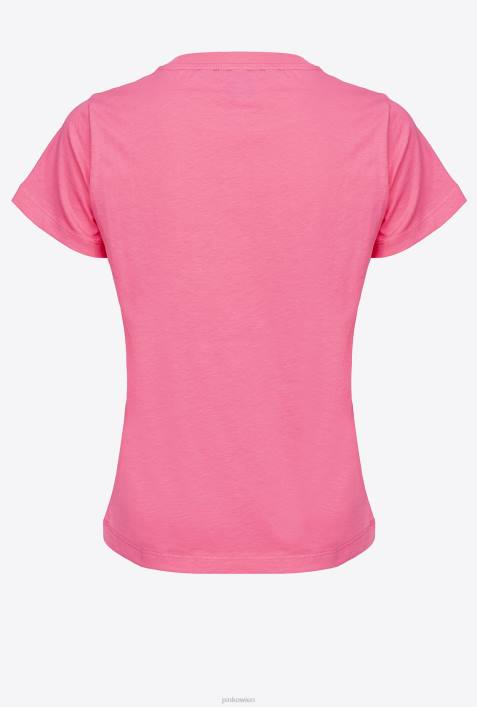 T-Shirt | Pinko heißes Rosa T-Shirt mit MikroZ4ZP409