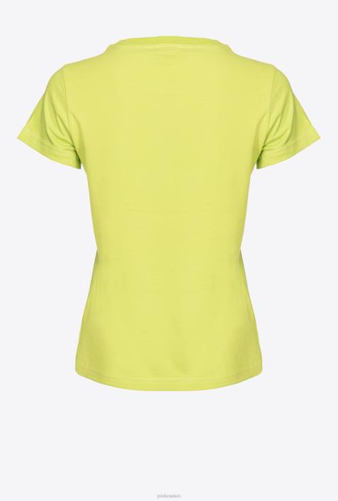 T-Shirt | Pinko lindgelb T-Shirt mit Logo-PrintZ4ZP400