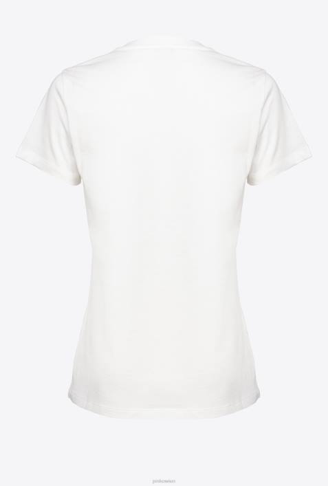 T-Shirt | Pinko seidenweiß T-Shirt mit SternlogoZ4ZP342
