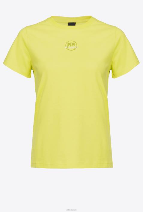T-Shirt | Pinko warmes Olivgrün T-Shirt mit Logo-PrintZ4ZP401