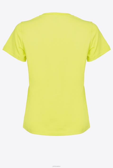 T-Shirt | Pinko warmes Olivgrün T-Shirt mit Logo-PrintZ4ZP401