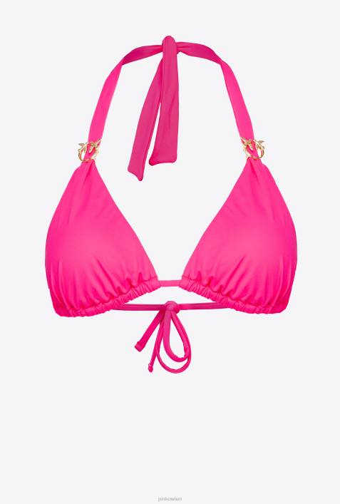 Badebekleidung | Pinko Fuchsia-Lila Triangel-Bikinioberteil mit „Love Birds“-SchnalleZ4ZP938