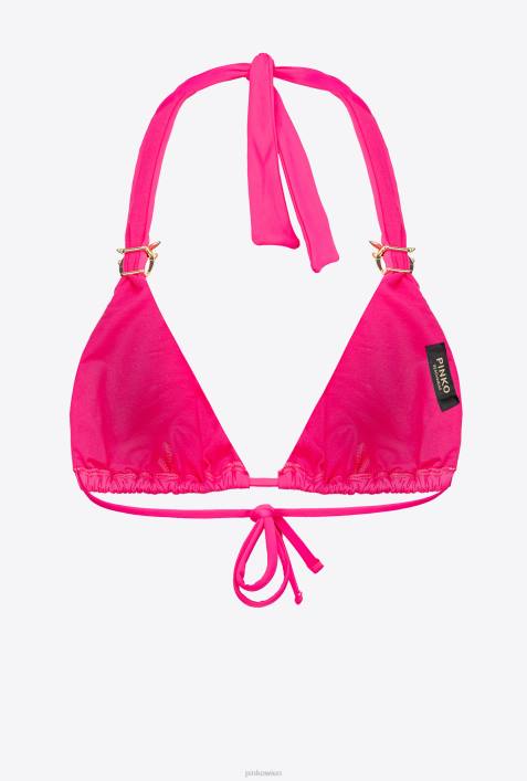 Badebekleidung | Pinko Fuchsia-Lila Triangel-Bikinioberteil mit „Love Birds“-SchnalleZ4ZP938
