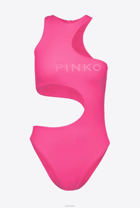 Badebekleidung | Pinko Fuchsia-Lila einteiliger Badeanzug mit AusschnittZ4ZP932