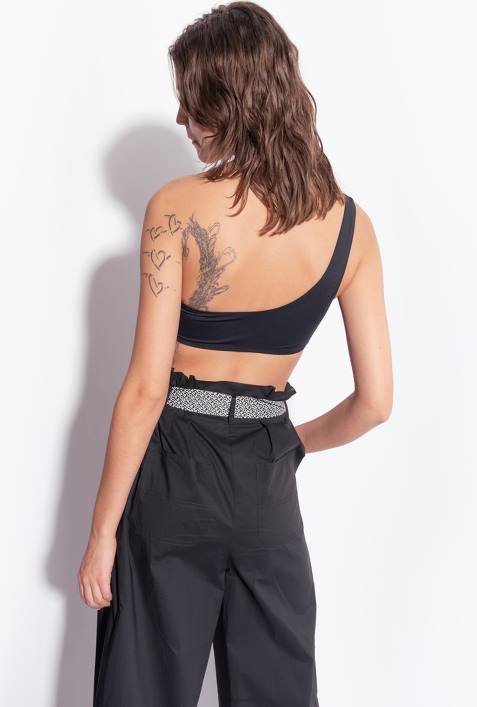 Badebekleidung | Pinko Limousine schwarz One-Shoulder-BikinioberteilZ4ZP949