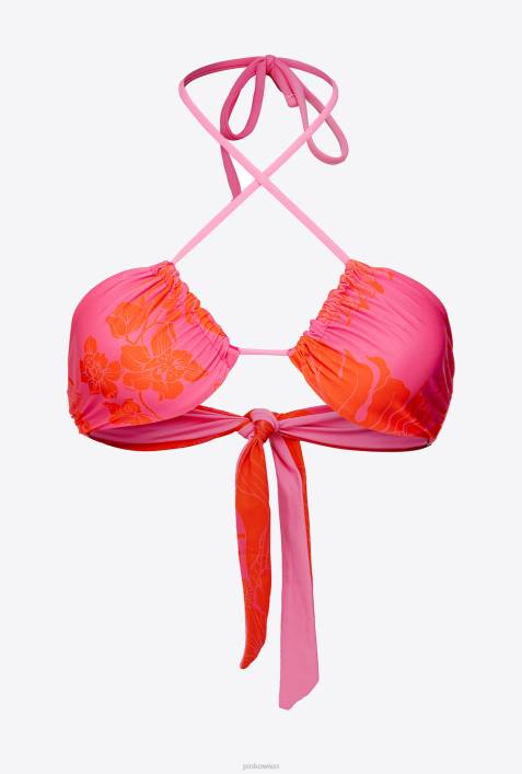 Badebekleidung | Pinko Mehrfarbig/Orange Geblümtes BikinioberteilZ4ZP944