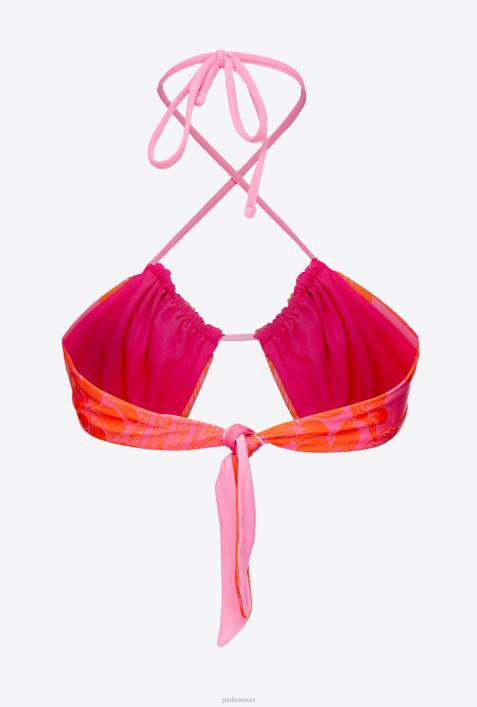 Badebekleidung | Pinko Mehrfarbig/Orange Geblümtes BikinioberteilZ4ZP944