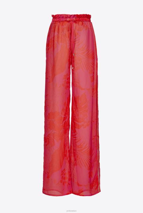Badebekleidung | Pinko Mehrfarbig/Orange Hose mit weitem Bein und BlumendruckZ4ZP777