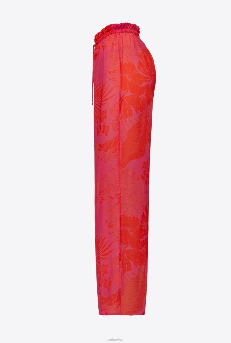 Badebekleidung | Pinko Mehrfarbig/Orange Hose mit weitem Bein und BlumendruckZ4ZP777