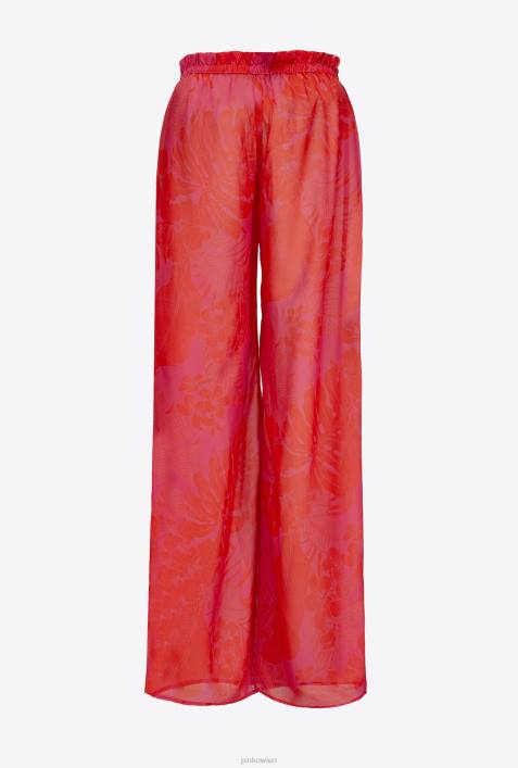 Badebekleidung | Pinko Mehrfarbig/Orange Hose mit weitem Bein und BlumendruckZ4ZP777