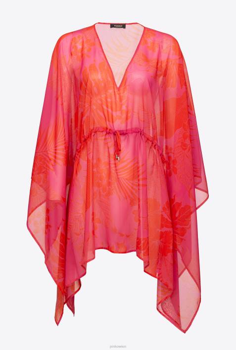 Badebekleidung | Pinko Mehrfarbig/Orange Kaftan mit BlumendruckZ4ZP954