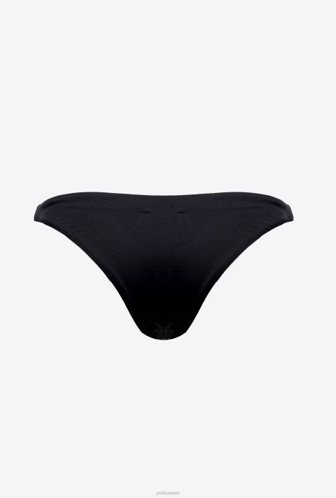 Badebekleidung | Pinko Schwarz/Kristall Bikinihose mit StrasssteinenZ4ZP952