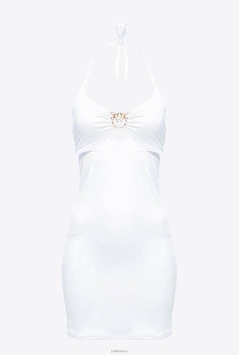 Badebekleidung | Pinko helles Weiss Minikleid mit Love Birds-SchnalleZ4ZP207