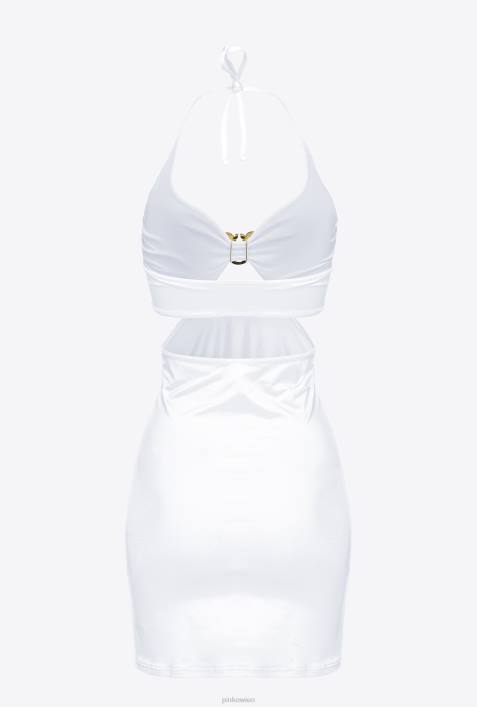 Badebekleidung | Pinko helles Weiss Minikleid mit Love Birds-SchnalleZ4ZP207