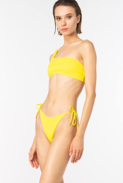 Badebekleidung | Pinko warmes Olivgrün One-Shoulder-BikinioberteilZ4ZP948