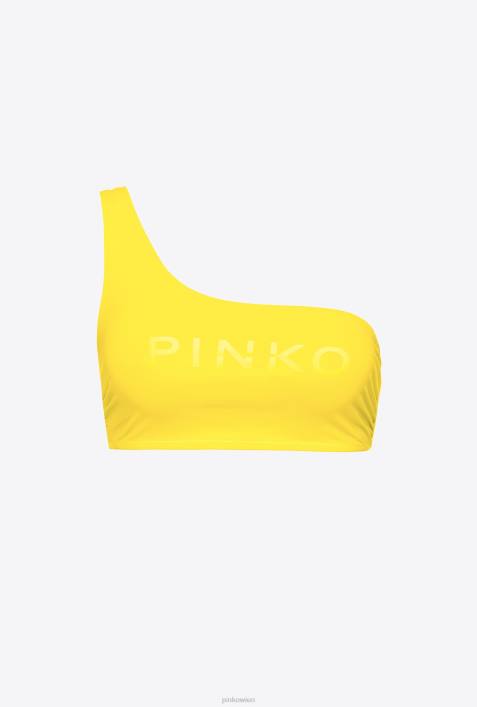 Badebekleidung | Pinko warmes Olivgrün One-Shoulder-BikinioberteilZ4ZP948